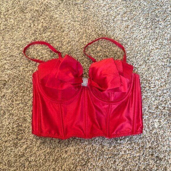 Victoria's Secret Dream Angels red bow corset bustier top - Picture 1 of 4